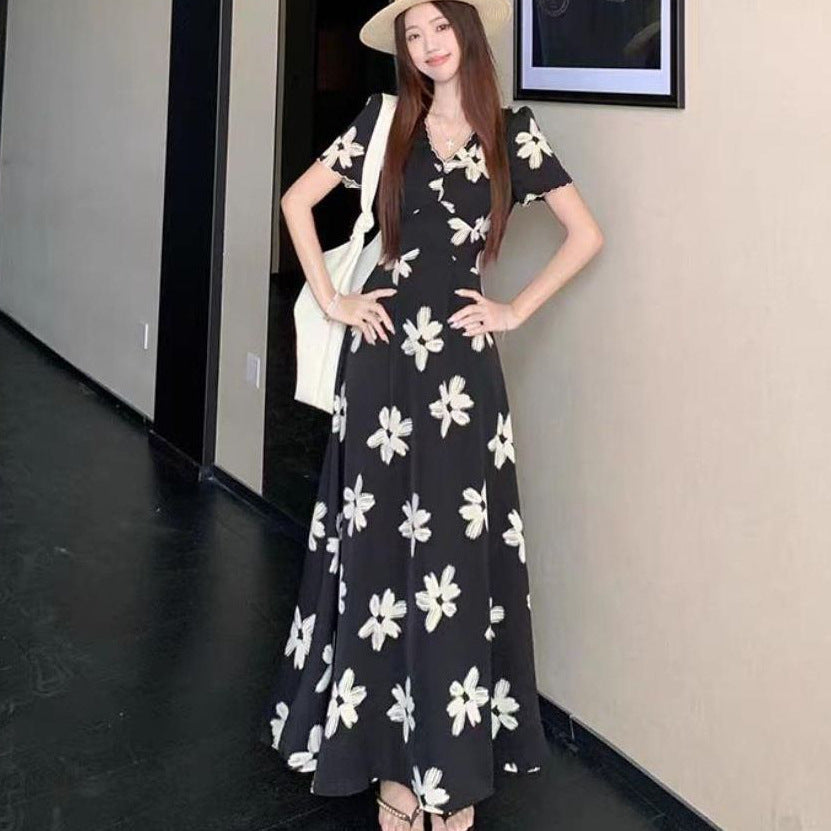 Style Elegant Plus Size Summer V-Neck Printed Long Dress