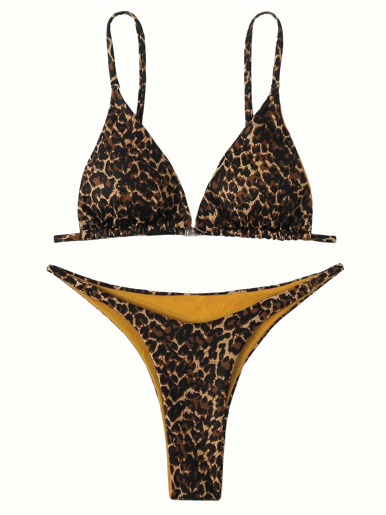 Swimsuit Set: Sexy Leopard Print Bikini Swimwear Three-Piece Fashion Swimwear Set
