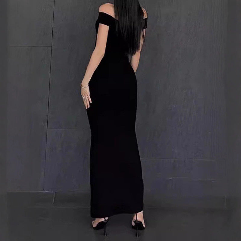 Solid Color Strapless Fitted Waist Bodycon Long Dress
