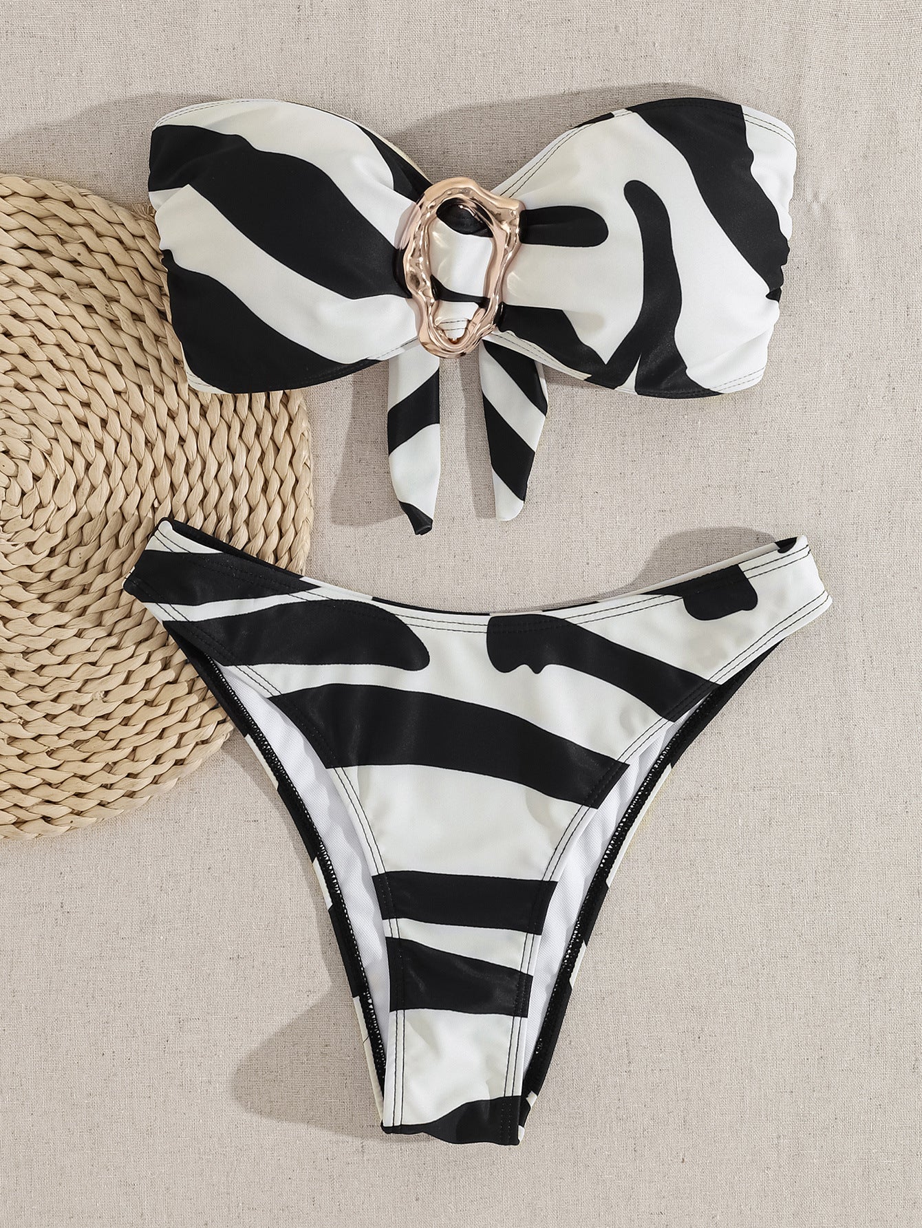 Tube Top Starfish Decoration Sexy Separated Swimsuit Bikini Swimwear Women's