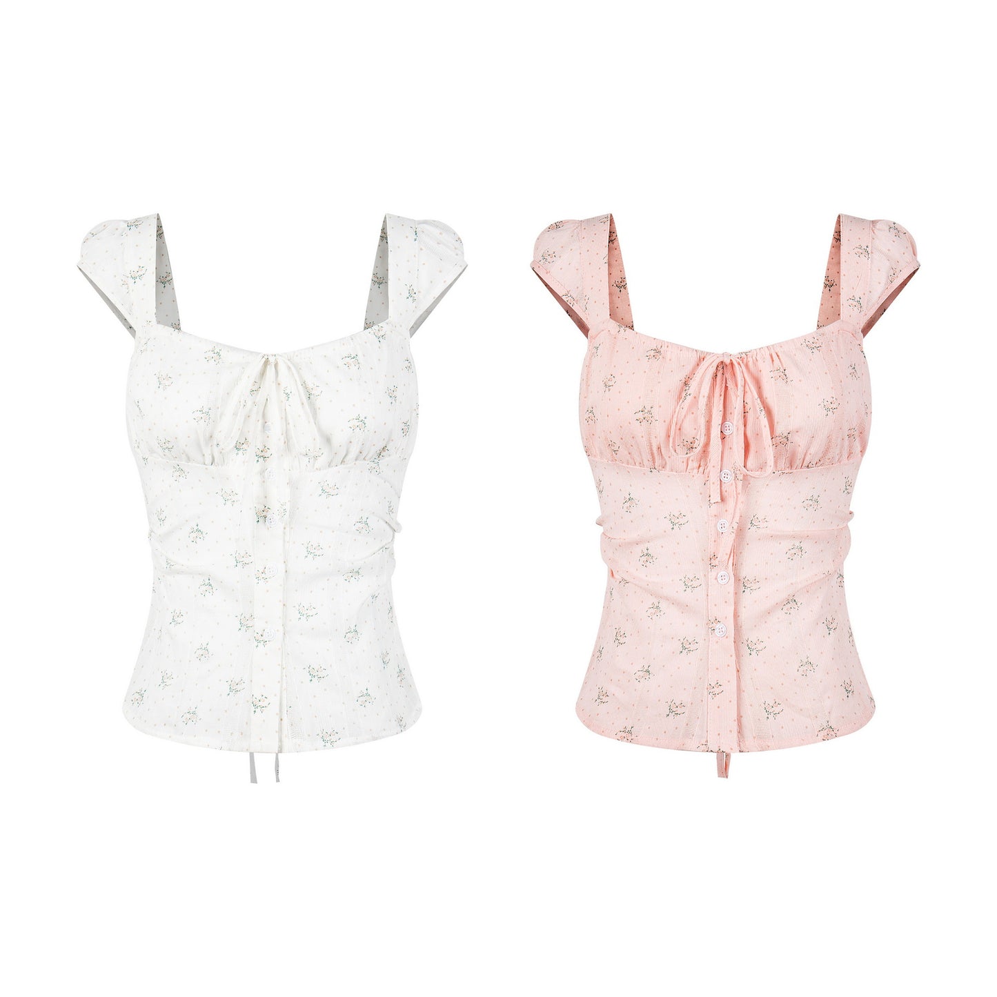 Fitted Strap Casual Short Sleeve Button-Up Cardigan T-Shirt for Women