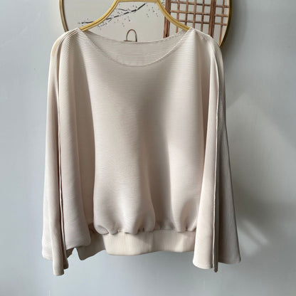 Clothing  Lifestyle Casual Loose Fit Designer Pleated Top with High-End Crease Details
