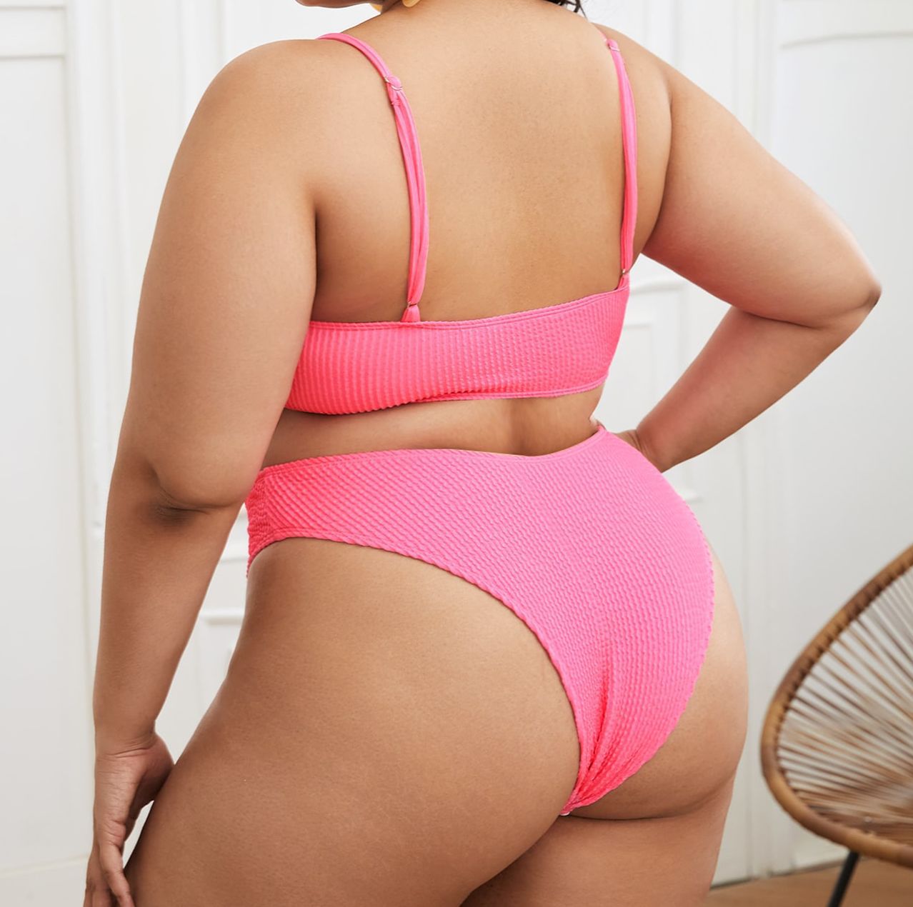 Plus Size New Sexy Hot Solid Color Bikini Swimsuit
