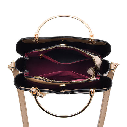 Trendy Handbag Korean Style Color Block Large Capacity Women's Bag Fashion Shoulder Crossbody Bag Wholesale Cross-border Bucket Bag