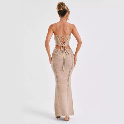 Long Skirt Knit Set