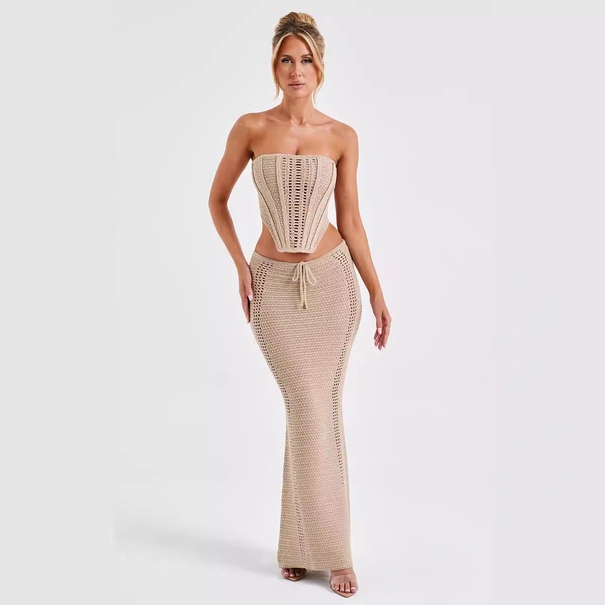 Long Skirt Knit Set