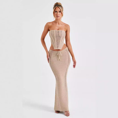 Long Skirt Knit Set