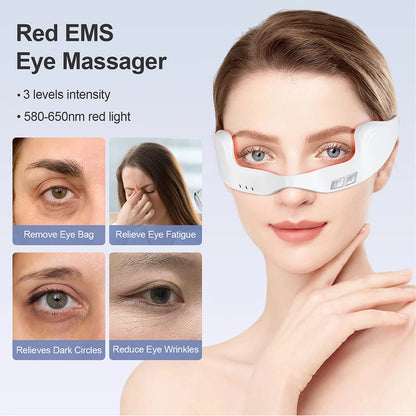 Under-Eye Glasses Massager Electric Eye Massager Eye Fatigue Relief Massager Red Light Relieves Eye Fatigue Eyes Massage Glasses