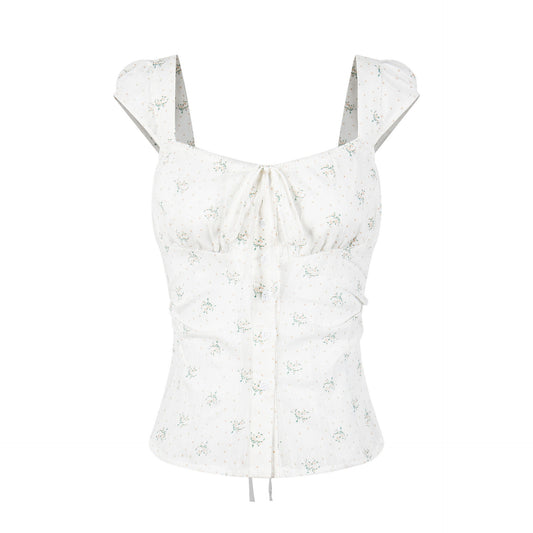 Fitted Strap Casual Short Sleeve Button-Up Cardigan T-Shirt for Women