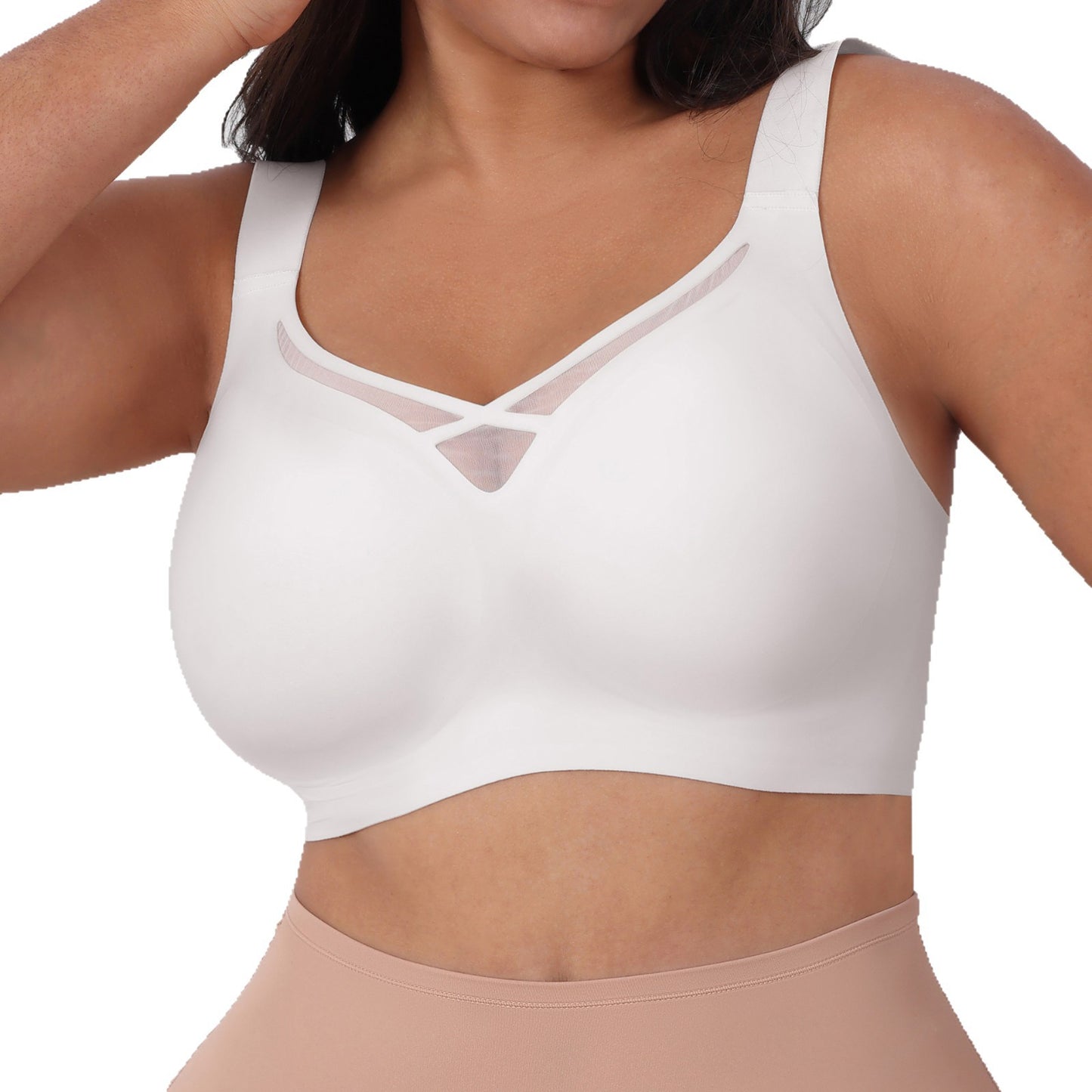 Plus Size Women's Bra with Large Cup Gathered, Breathable Mesh Customization