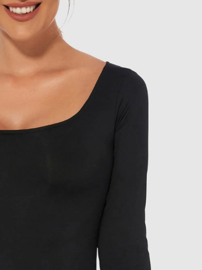 Scoop Neck Long Sleeve Bodysuit