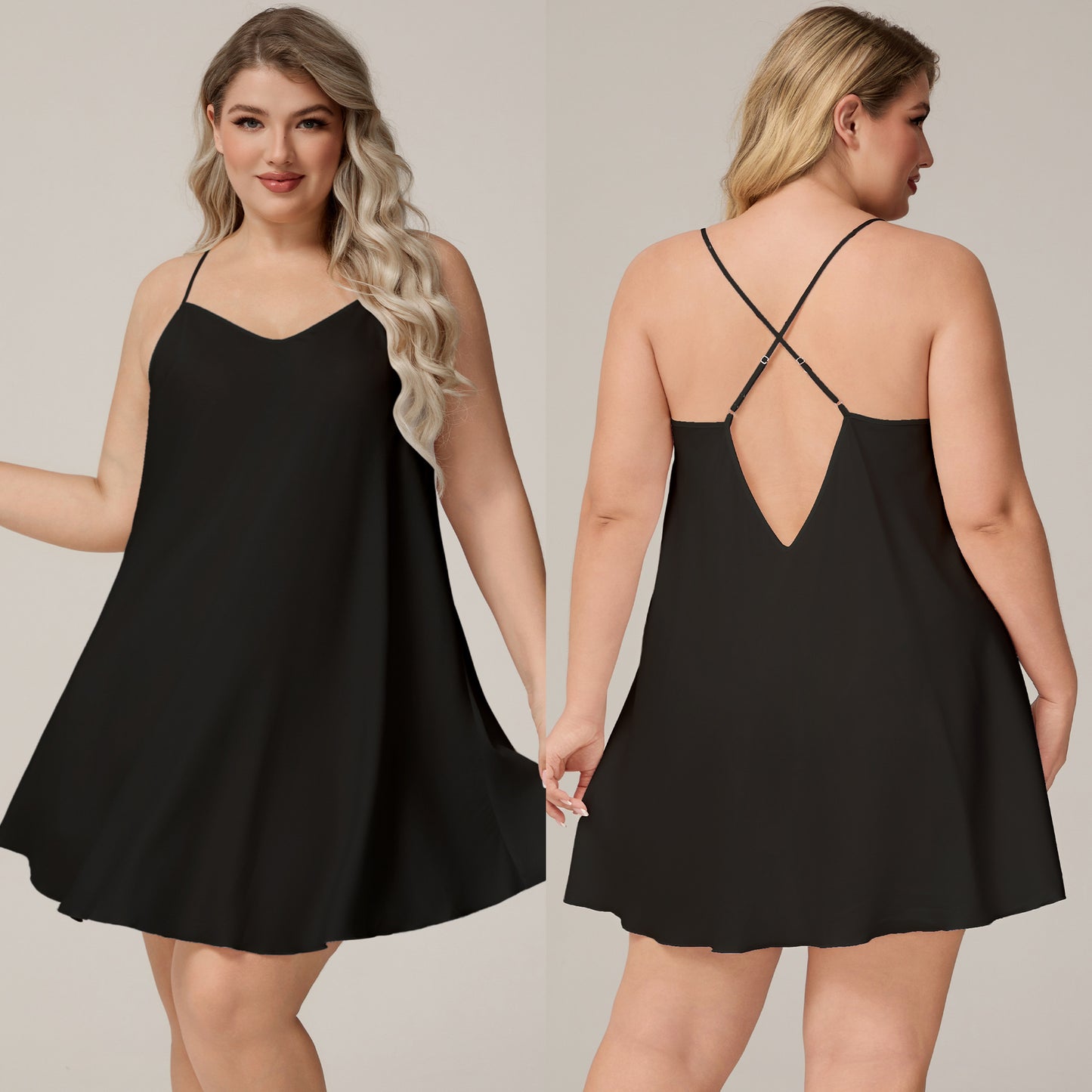 Solid Color Women's Strap Simple Short Nightgown Homewear