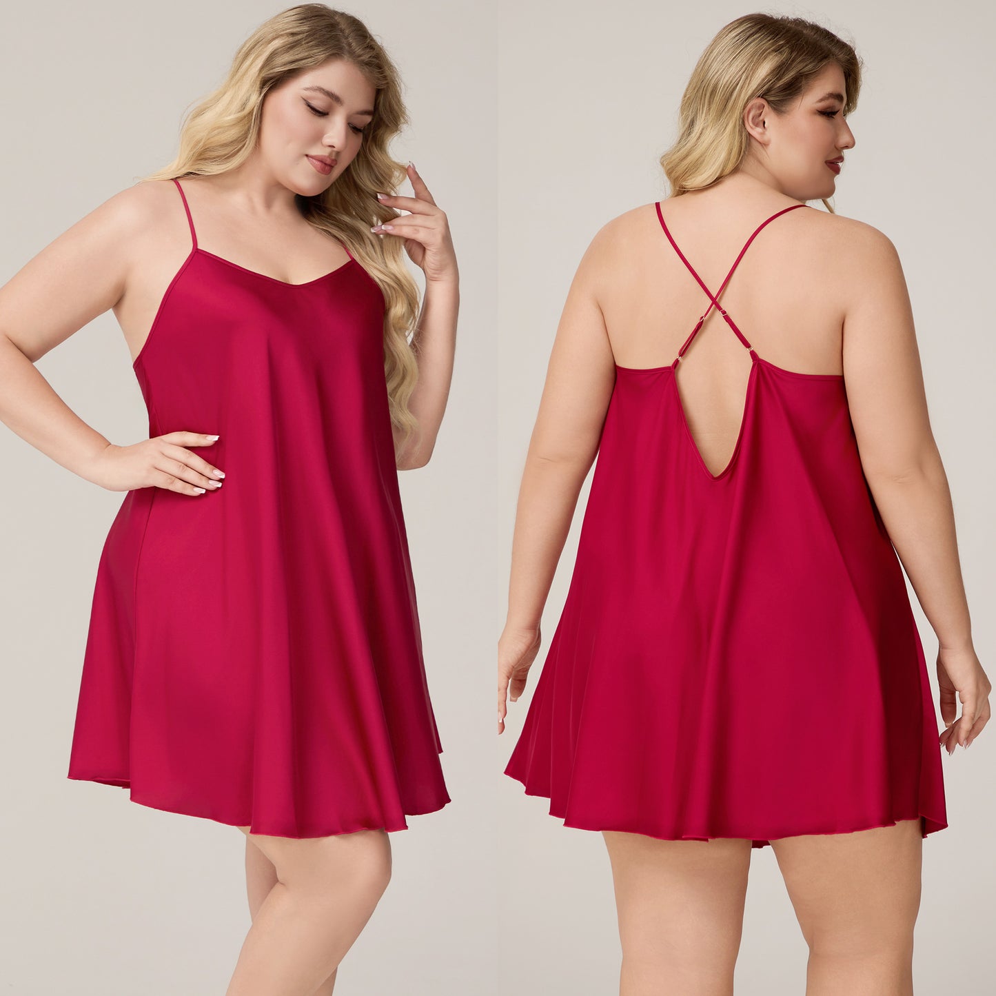 Solid Color Women's Strap Simple Short Nightgown Homewear