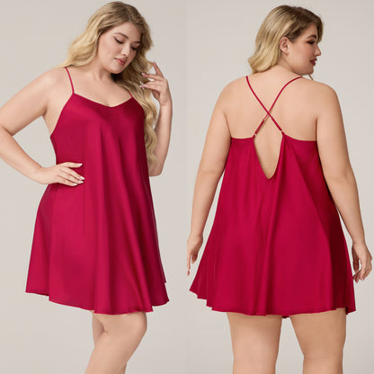 Solid Color Women's Strap Simple Short Nightgown Homewear