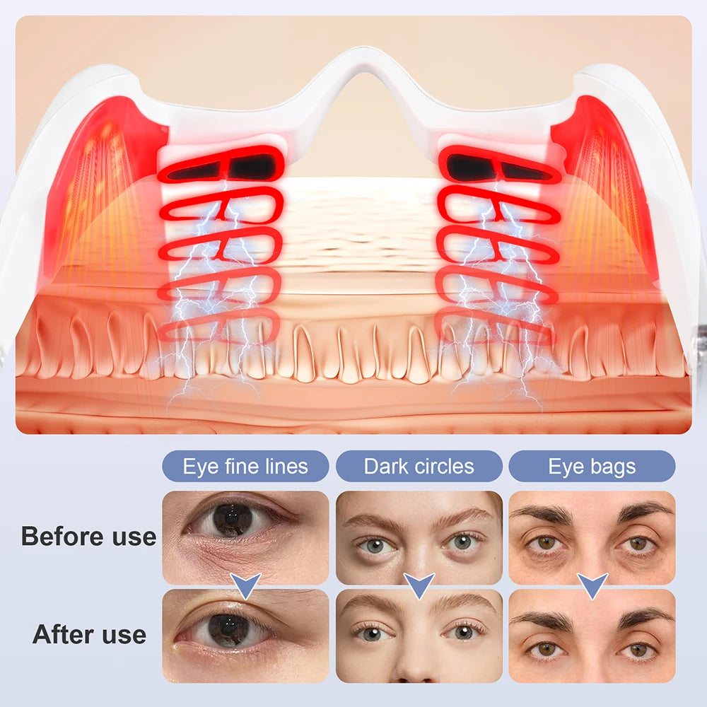 Under-Eye Glasses Massager Electric Eye Massager Eye Fatigue Relief Massager Red Light Relieves Eye Fatigue Eyes Massage Glasses