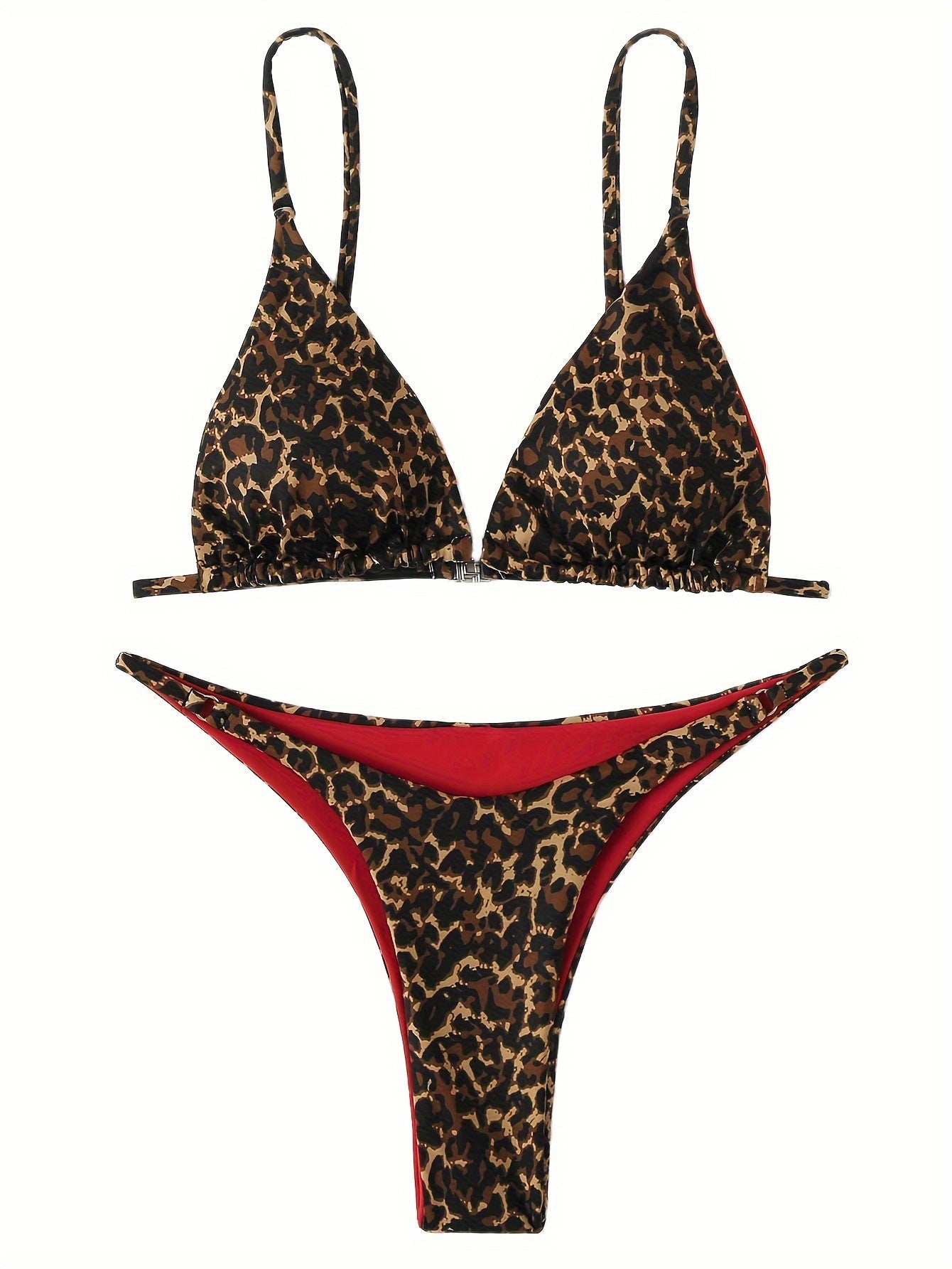 Swimsuit Set: Sexy Leopard Print Bikini Swimwear Three-Piece Fashion Swimwear Set
