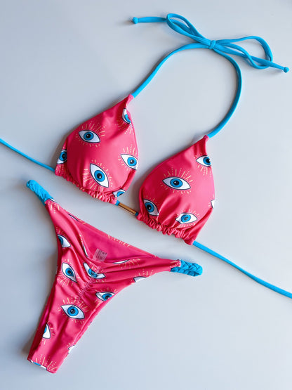 Bikini suit with split piece braided rope bikini swimsuit for women