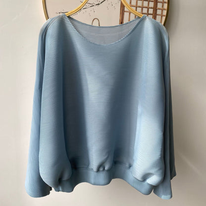 Clothing  Lifestyle Casual Loose Fit Designer Pleated Top with High-End Crease Details