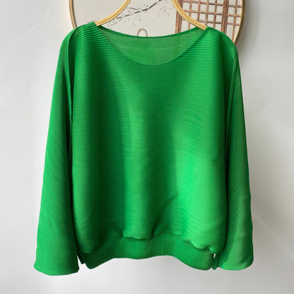 Clothing  Lifestyle Casual Loose Fit Designer Pleated Top with High-End Crease Details