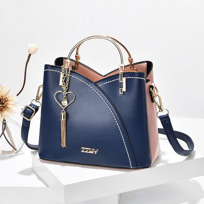Trendy Handbag Korean Style Color Block Large Capacity Women's Bag Fashion Shoulder Crossbody Bag Wholesale Cross-border Bucket Bag