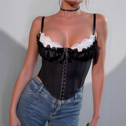 Lace camisole inner top and outer top