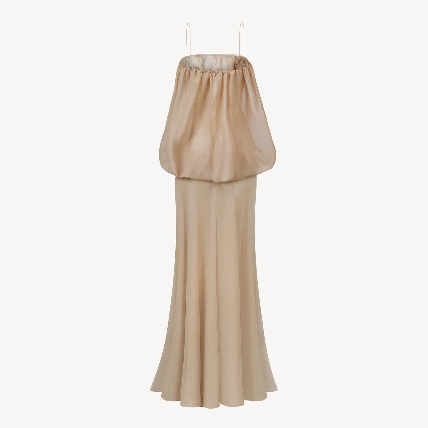 Fish Tail Dress Two-Piece Set Off-Shoulder Elegant Long Dress with Straps, Pleated Floor-Length Gown