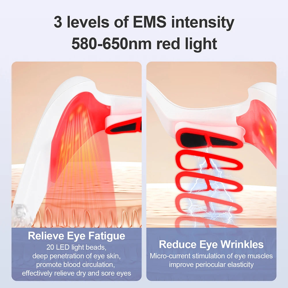 Under-Eye Glasses Massager Electric Eye Massager Eye Fatigue Relief Massager Red Light Relieves Eye Fatigue Eyes Massage Glasses