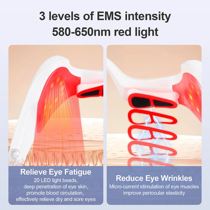 Under-Eye Glasses Massager Electric Eye Massager Eye Fatigue Relief Massager Red Light Relieves Eye Fatigue Eyes Massage Glasses