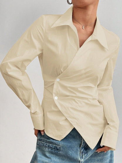 Irregular collar tied top