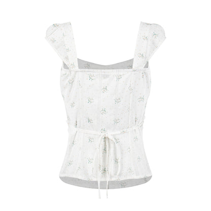 Fitted Strap Casual Short Sleeve Button-Up Cardigan T-Shirt for Women