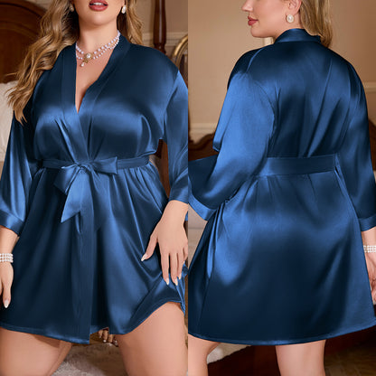 Women's Plus Size Sleepwear Loose Comfortable Bathrobe Homewear