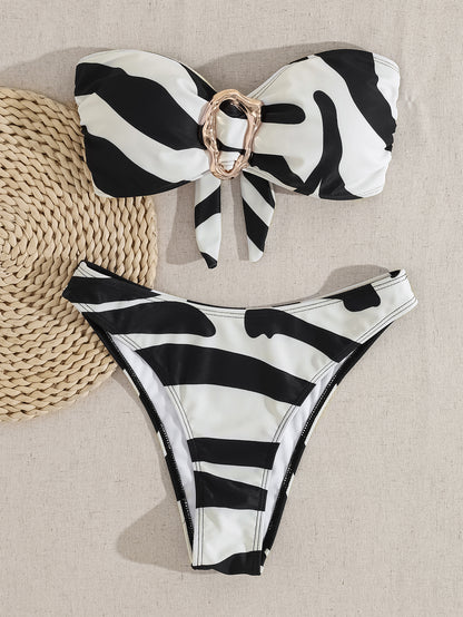 Tube Top Starfish Decoration Sexy Separated Swimsuit Bikini Swimwear Women's