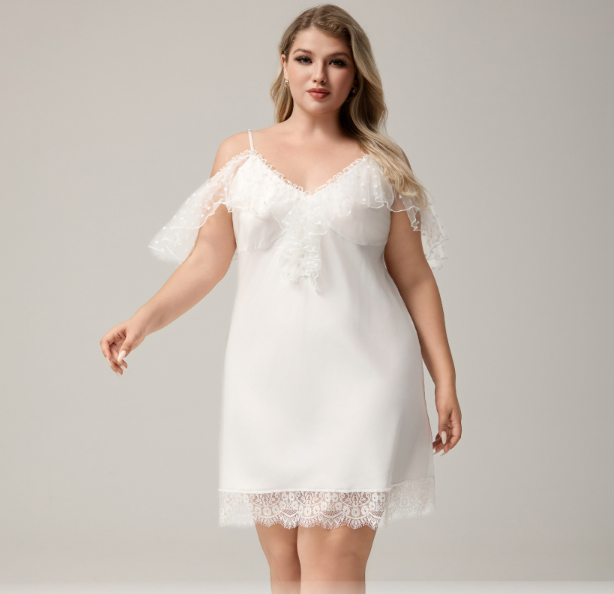 Women's Strap Sexy Lace Sleep Dress V-neck Homewear