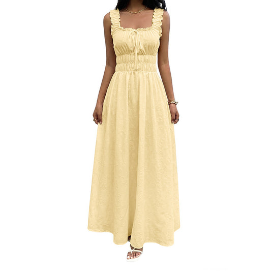 Sleeveless square neck dress