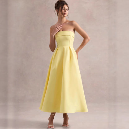 Elegant Minimalist Luxury Sleeveless Long Dress for Women Autumn Fashion Dress