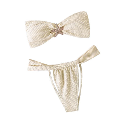 Tube Top Starfish Decoration Sexy Separated Swimsuit Bikini Swimwear Women's