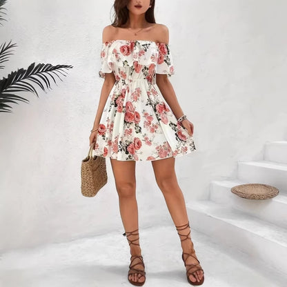 Fashionable New  Summer Sleeveless Printed Sexy Women's Dress
