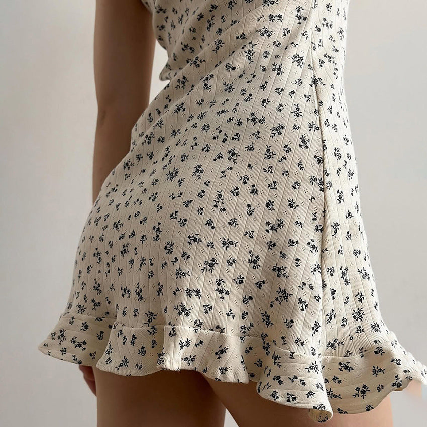 Sexy Floral Print Strap Nightgown Comfortable Soft Women's Homewear