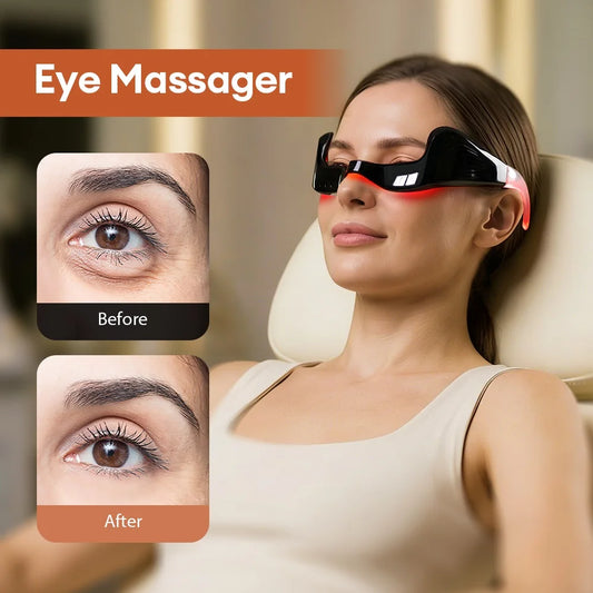 Under-Eye Glasses Massager Electric Eye Massager Eye Fatigue Relief Massager Red Light Relieves Eye Fatigue Eyes Massage Glasses