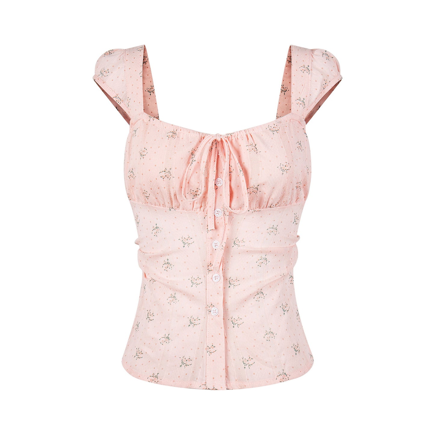 Fitted Strap Casual Short Sleeve Button-Up Cardigan T-Shirt for Women