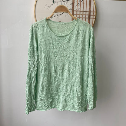 Pleated Soft Fabric Fashion Top with Irregular Ruffles, Versatile for Layering or Wearing Alone