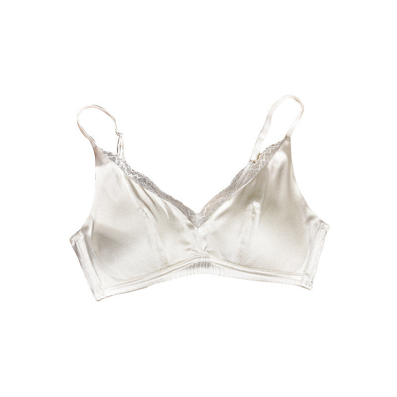 Brahmin Women's Thin Strap Seamless Wire-Free Bra, Non-Slip, Anti-Sagging, Minimizing Large Breasts