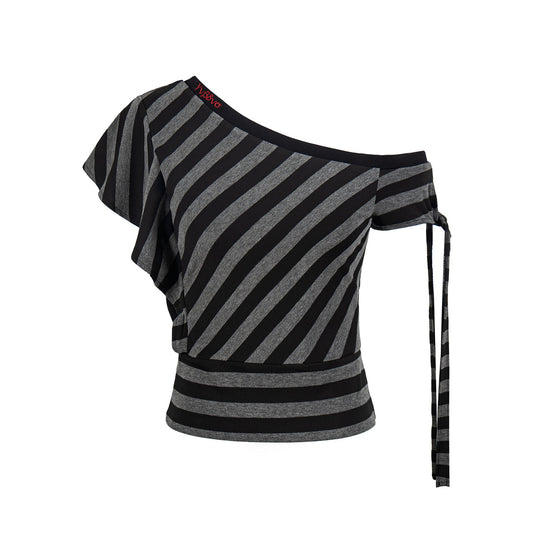 Women's Color-block Loose Round Neck Casual Short Sleeve Letter Print T-shirt