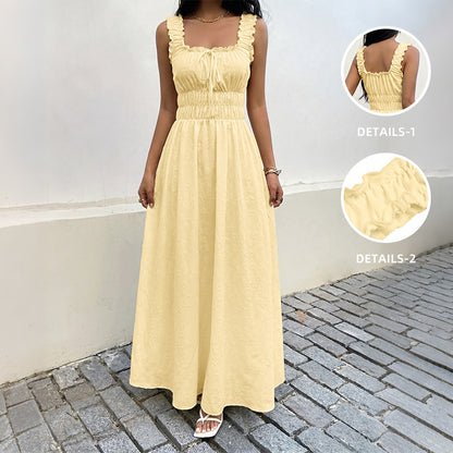 Sleeveless square neck dress