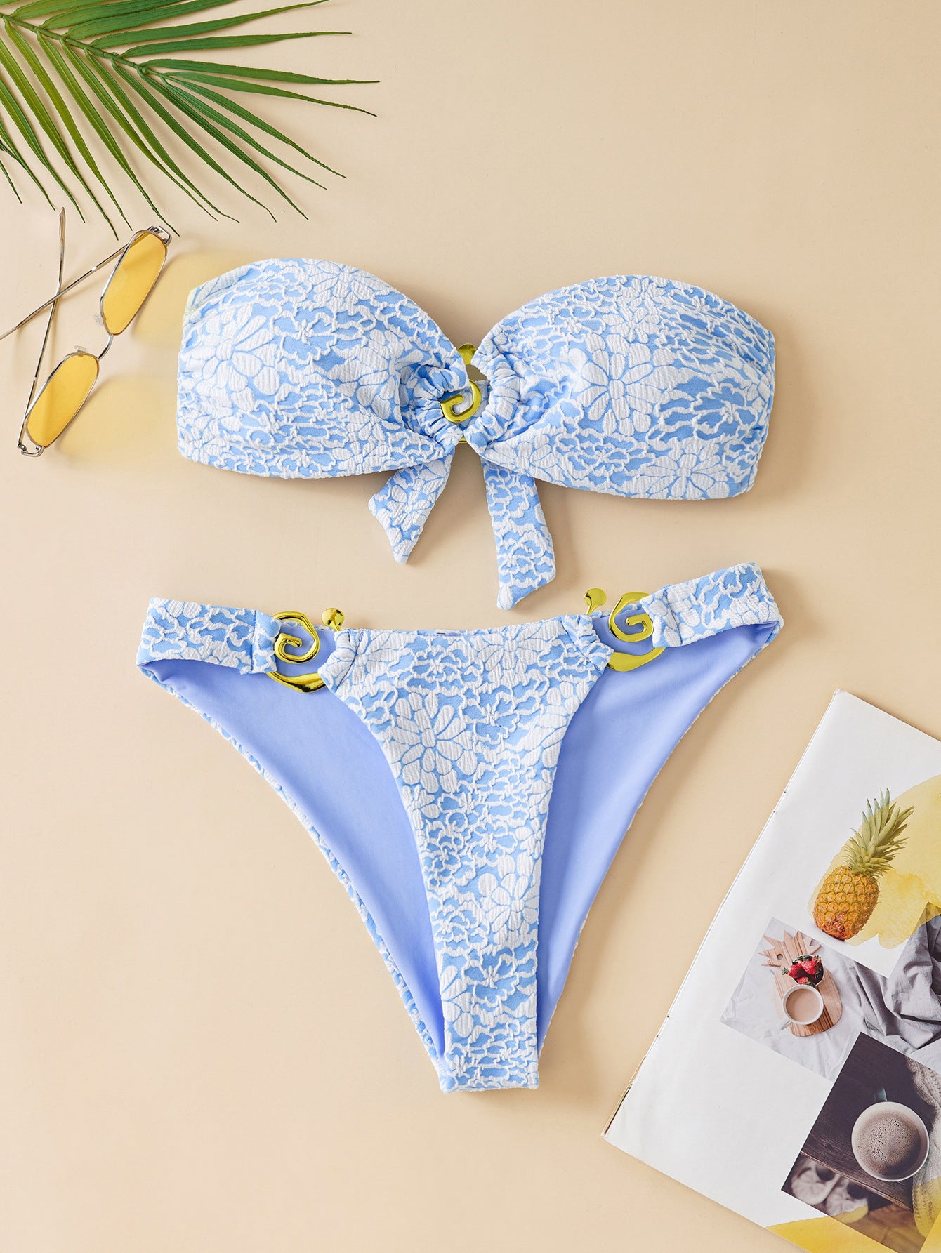 Tube Top Starfish Decoration Sexy Separated Swimsuit Bikini Swimwear Women's