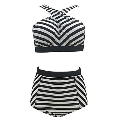 Plus Size Swimwear High Waist Swimsuit High Neck Bikini 2017 Cross Bikinis Women Swimsuit Top Bathing suit female swimwear 5XL