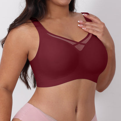 Plus Size Women's Bra with Large Cup Gathered, Breathable Mesh Customization