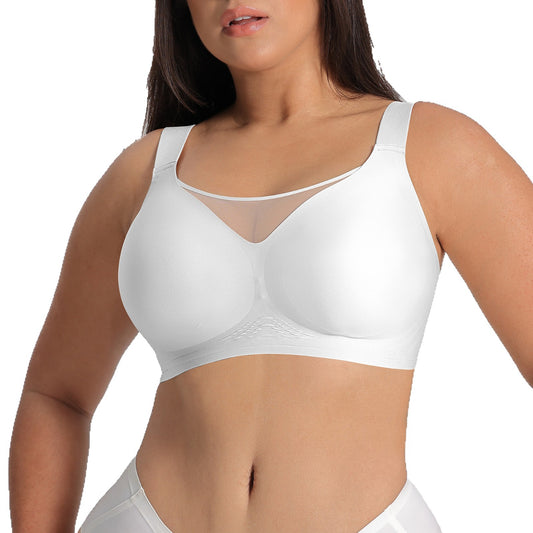 Plus Size Women's Bra with Large Cup Gathered, Breathable Mesh Customization