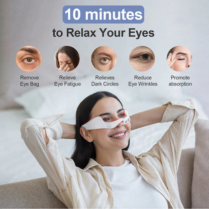 Under-Eye Glasses Massager Electric Eye Massager Eye Fatigue Relief Massager Red Light Relieves Eye Fatigue Eyes Massage Glasses