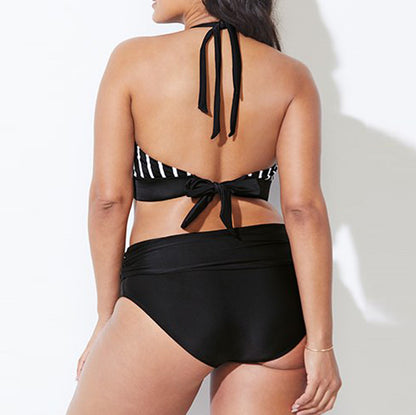 Sexy Bandage Bikinis Women High Waist Bikini Plus Size Womens Solid Beach Bathing Suits Sports Swimsuit Patchwork Beachwear